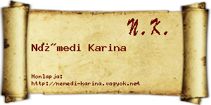 Némedi Karina névjegykártya
